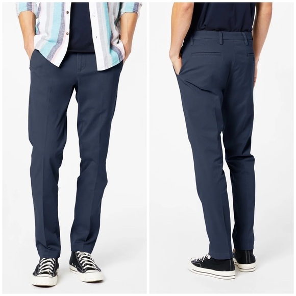 NWT Dockers Slim Fit Flexible Waistband Workday Khaki Pants Blue Office 31 x 30 - Picture 1 of 16
